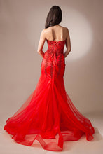 Load image into Gallery viewer, LA Merchandise LAA7051 Corset Mermaid Special Occasion Strapless Gown - - Dress LA Merchandise