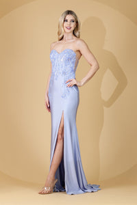 LA Merchandise LAA7052 Fitted Sweetheart Embroidered Corset Gown - - Dress LA Merchandise