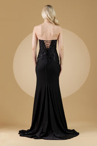LA Merchandise LAA7052 Fitted Sweetheart Embroidered Corset Gown - - Dress LA Merchandise