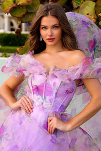 LA Merchandise LAAAG0103 Floral Chiffon A-line Prom Formal Dress - - Dress LA Merchandise