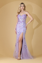 Load image into Gallery viewer, LA Merchandise LAABZ9019 Shimmering Fitted Sweetheart Floral Prom Gown - LILAC - Dress LA Merchandise