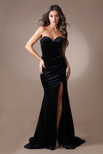 Load image into Gallery viewer, LA Merchandise LAABZ9029V Sexy Strapless Velvet Evening Prom Gown - - Dress LA Merchandise