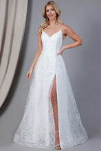 Load image into Gallery viewer, LA Merchandise LAAEL010B White Sheer Sides Mesh Wedding Gown - - LA Merchandise