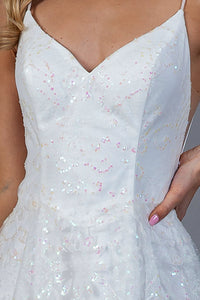LA Merchandise LAAEL010B Sheer Sides Wedding Gown - - LA Merchandise