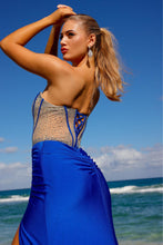 Load image into Gallery viewer, LA Merchandise LAASU069 Sheer Strapless Corset High Slit Prom Gown - - Dress LA Merchandise