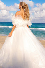Load image into Gallery viewer, LA Merchandise LAASU079B 3D Floral Wedding White A-line Bridal Dress - - Dress LA Merchandise