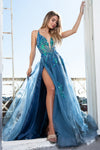 Load image into Gallery viewer, LA Merchandise LAATM1003 Embroidered Wholesale A-Line Pageant Gown - DUSTY BLUE - LA Merchandise
