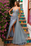 Load image into Gallery viewer, LA Merchandise LAATM1016 Detachable Overskirt Prom Evening Gown - DUSTY BLUE - Dress LA Merchandise