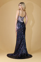Load image into Gallery viewer, LA Merchandise LAATM1020 Spaghetti Strap Sheer Bodice Sequin Prom Gown - - Dress LA Merchandise