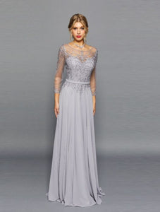LA Merchandise LADK304 A-line Mother Of The Bride Dress - SILVER - LA Merchandise