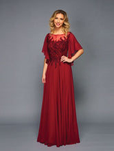 Load image into Gallery viewer, LA Merchandise LADK310 Ruffle Sleeves Mother Of The Bride Formal Gown - BURGUNDY - LA Merchandise