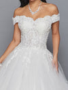 Load image into Gallery viewer, LA Merchandise LADK420 Off Shoulder Bridal Embroidered Corset Gown - - Dresses LA Merchandise