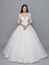 Load image into Gallery viewer, LA Merchandise LADK421 3/4 Sleeves Wedding Formal Gown - IVORY - Dresses LA Merchandise