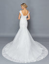 Load image into Gallery viewer, LA Merchandise LADK423 Cap Sleeve Mermaid Embroidered Wedding Dress - - Dresses LADK