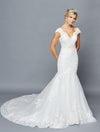 Load image into Gallery viewer, LA Merchandise LADK423 Cap Sleeve Mermaid Embroidered Wedding Dress - IVORY - Dresses LADK