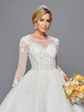 Load image into Gallery viewer, LA Merchandise LADK443 Cut Out Back Long Sleeve Bridal Gown - - Dresses LA Merchandise