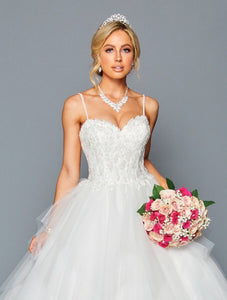LA Merchandise LADK446 Spaghetti Straps Corset Back A-line Bridal Gown - - Dresses LA Merchandise
