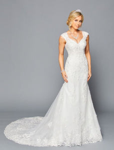 LA Merchandise LADK448 Embroidered Mermaid Corset Wedding Dress - IVORY - Dresses LA Merchandise