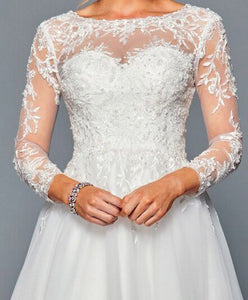 LA Merchandise LADK451 Knee Length Vintage Wedding Long Sleeves Dress - - LA Merchandise