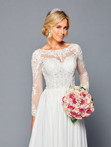 LA Merchandise LADK453 Embroidered Bridal Long Gown - - Dresses LA Merchandise