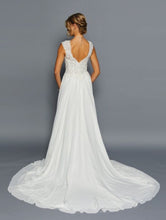 Load image into Gallery viewer, LA Merchandise LADK455 Boat Neck Bridal Chiffon Wedding Dress - - Dresses LA Merchandise