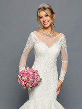 Load image into Gallery viewer, LA Merchandise LADK459 Long Sleeve Bridal Mermaid Wedding Gown - - Dresses LA Merchandise