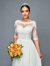 Load image into Gallery viewer, LA Merchandise LADK468 A-line Court Train Wedding Chiffon Dress - - Dresses LADK