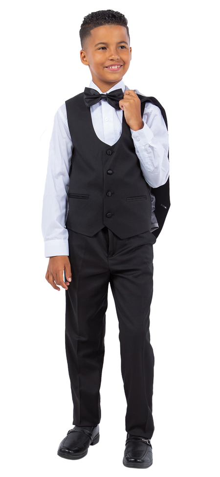 LA Merchandise LAPBT283SA 5 pc Two Toned Boys Perry Ellis Tuxedo Suit - - Boys suits LA Merchandise