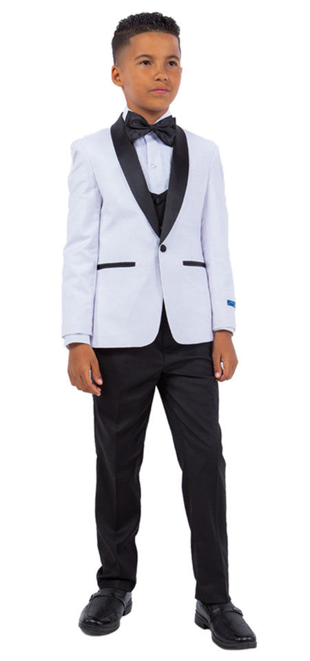 LA Merchandise LAPBT283SA 5 pc Two Toned Boys Perry Ellis Tuxedo Suit - - Boys suits LA Merchandise
