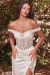 Load image into Gallery viewer, LA Merchandise LAR0186B Boned Corset Wedding Long Dress - - Dress LA Merchandise