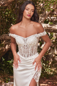 LA Merchandise LAR0186B Boned Corset Wedding Long Dress - - Dress LA Merchandise