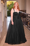 Load image into Gallery viewer, LA Merchandise LAR0217P Embellished Corset Tulle Glitter Gala Gown - BLACK - Dress LA Merchandise