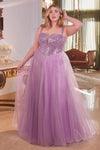 Load image into Gallery viewer, LA Merchandise LAR0217P Embellished Corset Tulle Glitter Gala Gown - DUSTY LAVENDER - Dress LA Merchandise