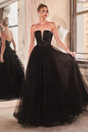 Load image into Gallery viewer, LA Merchandise LAR0217 Sequin Bodice Strapless Long Prom Dress - BLACK - Dress LA Merchandise
