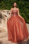 Load image into Gallery viewer, LA Merchandise LAR0217 Sequin Bodice Strapless Long Prom Dress - SIENNA - Dress LA Merchandise