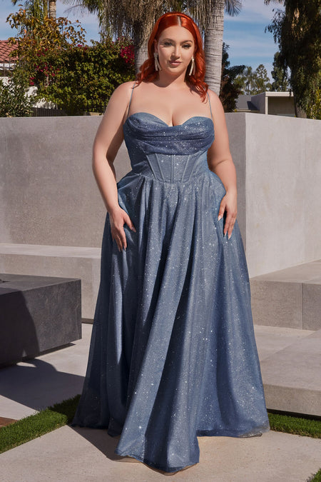 LA Merchandise LAR252 Shimmering Glitter A-line Pageant Gown - - Dress LA Merchandise