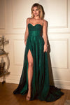 Load image into Gallery viewer, LA Merchandise LAR252 Shimmering Glitter A-line Pageant Gown - EMERALD GREEN - Dress LA Merchandise