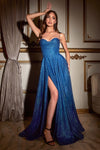 Load image into Gallery viewer, LA Merchandise LAR252 Shimmering Glitter A-line Pageant Gown - ROYAL BLUE - Dress LA Merchandise