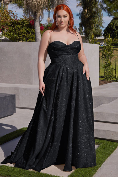 LA Merchandise LAR252 Shimmering Glitter A-line Pageant Gown - - Dress LA Merchandise