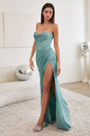 Load image into Gallery viewer, LA Merchandise LAR254 Glitter Spaghetti Straps Corset Back Prom Dress - SEA MIST - Dress LA Merchandise