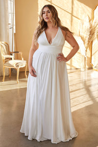 LA Merchandise LAR7469B Satin A-Line Off-White Bridal Dress - - Dress LA Merchandise