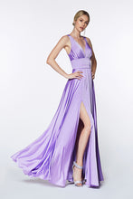 Load image into Gallery viewer, LA Merchandise LAR7469 V-Neck Satin A-Line Bridesmaid Dress - LAVENDER - Dress LA Merchandise