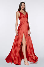 Load image into Gallery viewer, LA Merchandise LAR7469 V-Neck Satin A-Line Bridesmaid Dress - RED - Dress LA Merchandise