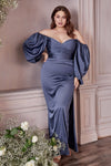 Load image into Gallery viewer, LA Merchandise LAR7482 Long Sleeve Bridesmaids Simple Long Dress - - Dress LA Merchandise