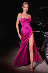 Load image into Gallery viewer, LA Merchandise LAR7483 Satin Bustier Lace up Long Red Carpet Dress - MAGENTA - Dress LA Merchandise