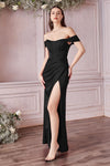Load image into Gallery viewer, LA Merchandise LAR7484 Off Shoulder Corset Simple Bridesmaids Dress - BLACK - Dress LA Merchandise