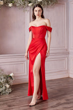 Load image into Gallery viewer, LA Merchandise LAR7484 Off Shoulder Corset Simple Bridesmaids Dress - RED - Dress LA Merchandise
