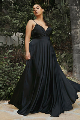 LA Merchandise LAR7485 Adjustable Spaghetti Straps Bridesmaids Dress - BLACK - Dress LA Merchandise