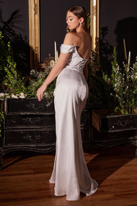 LA Merchandise LAR7492B Cowl Neck Simple Corset Bone Wedding Gown - - Dress LA Merchandise