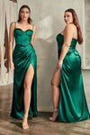 Load image into Gallery viewer, LA Merchandise LAR7495 Spaghetti Straps Satin Prom Long Gown - EMERALD GREEN - Dress LA Merchandise